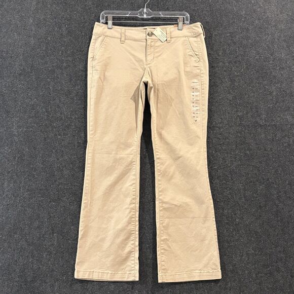 American Eagle Outfitters Pants Women's 10 Short Khaki Kick Boot Stretch Chino - Picture 1 of 12